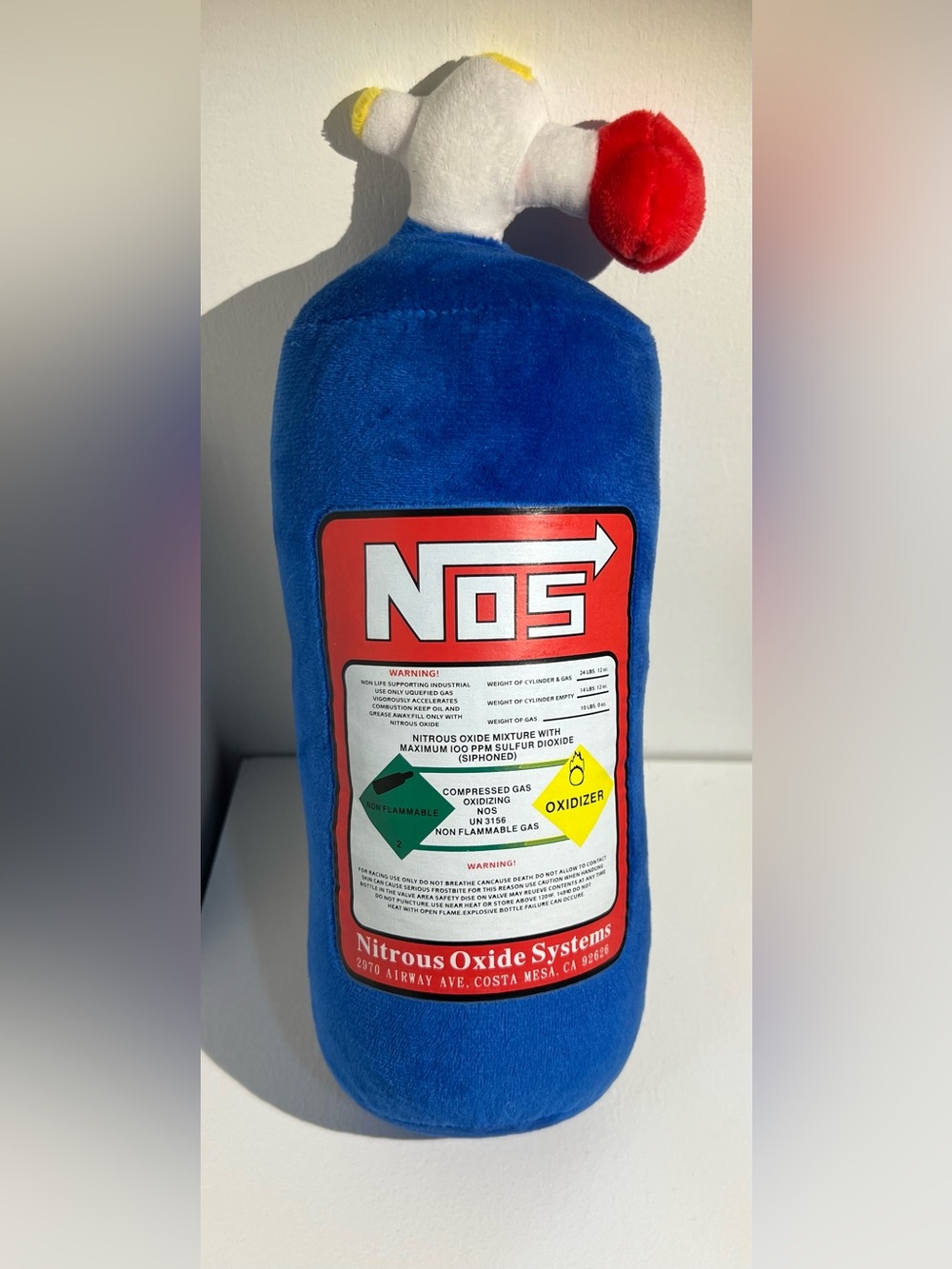 Nitrous Oxide Nos Tank Blue Plush Pillow Fast And Furious Plush